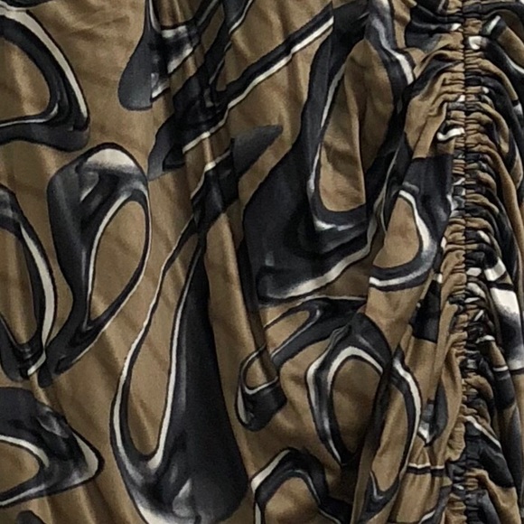 Halston Heritage Side Tie Cinched Silk Blend Dress - Picture 3 of 8